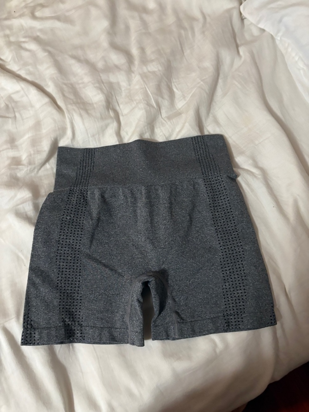 High-Waist Seamless Gray Women’s Workout Shorts